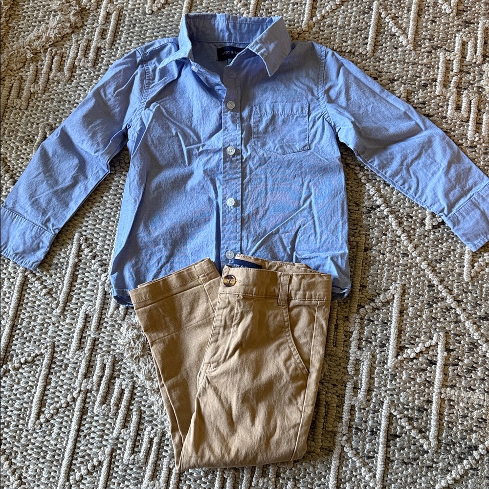 Andy & Evan Light Blue Shirt & Khaki Pants
